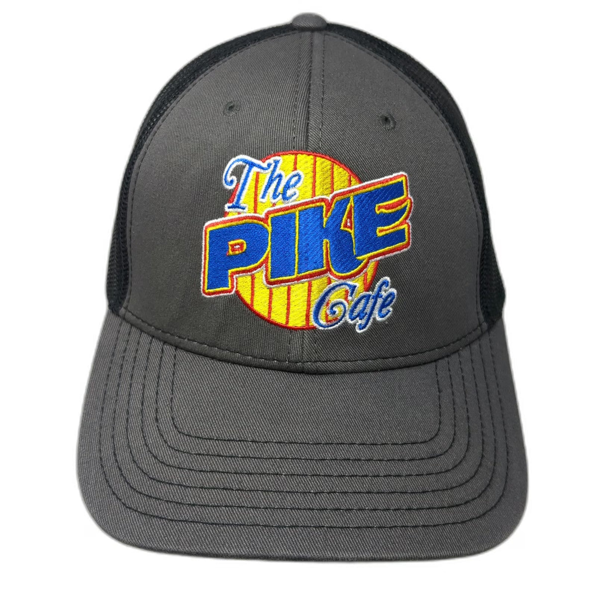 Cap America Trucker Hat Gray One Size The Pike Cafe Logo Mesh Snapback Graphic