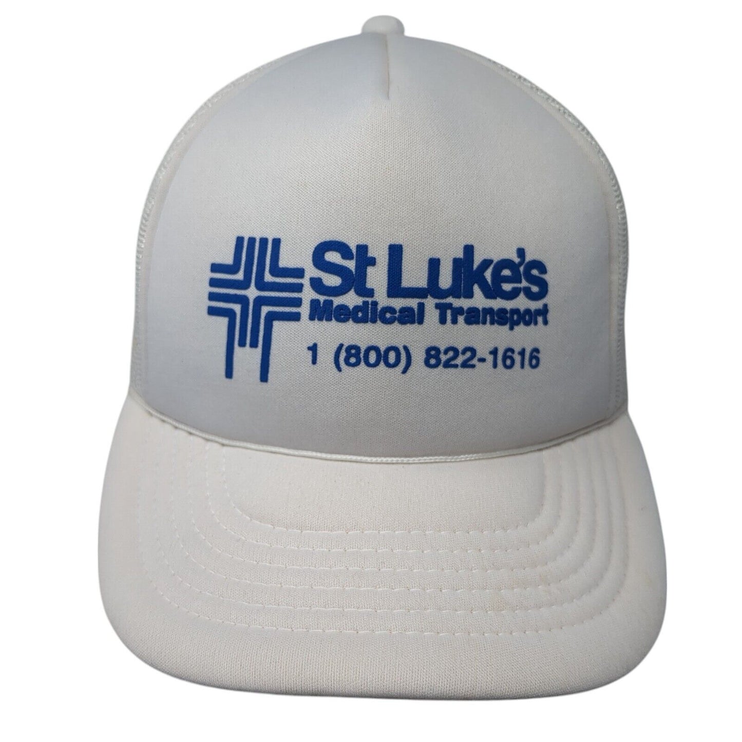 St. Luke's Medical Transport Snapback Trucker Hat White One Size Solid