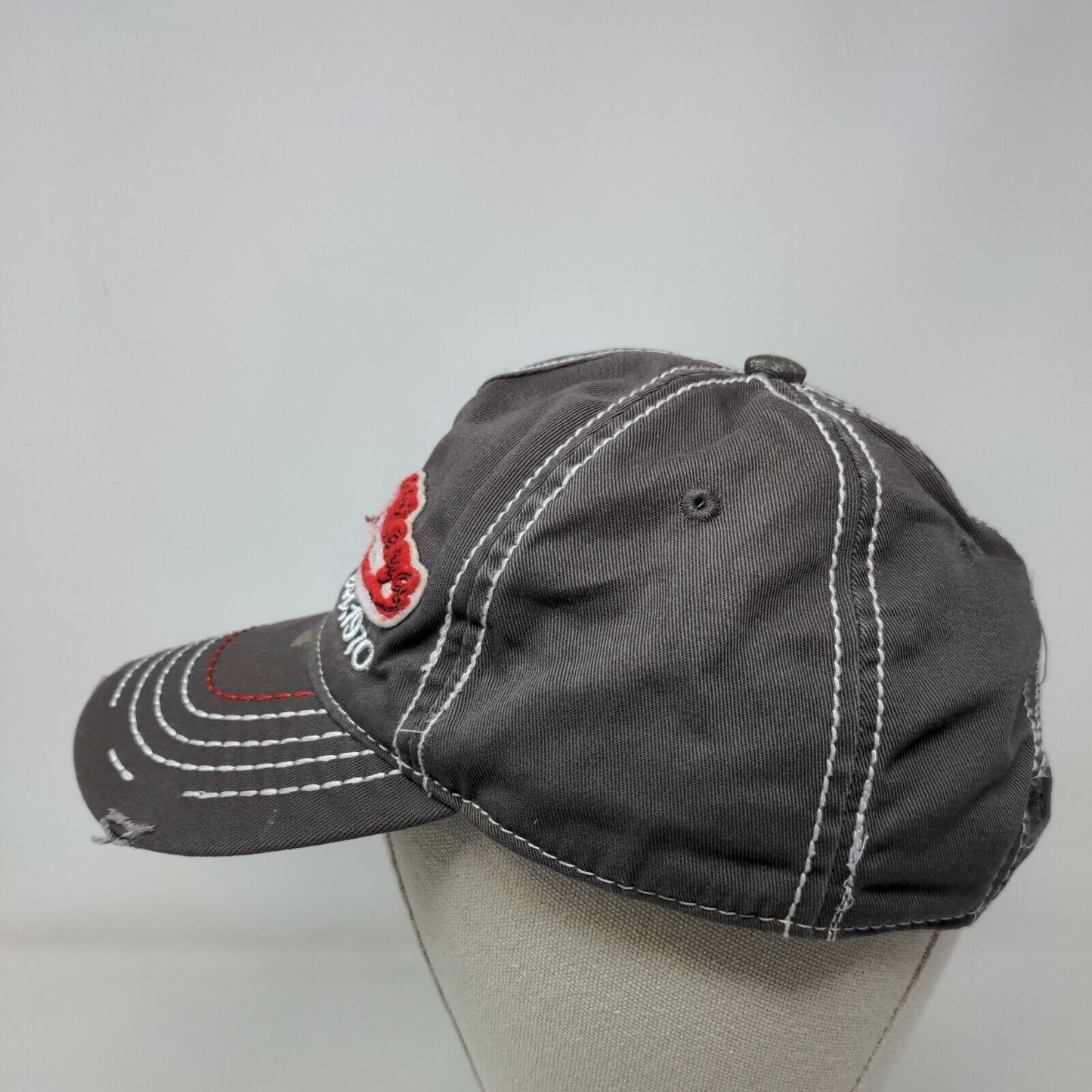 Riviera Maya est. 1970 Strapback Hat Gray OS Adjustable Embroidered Distressed