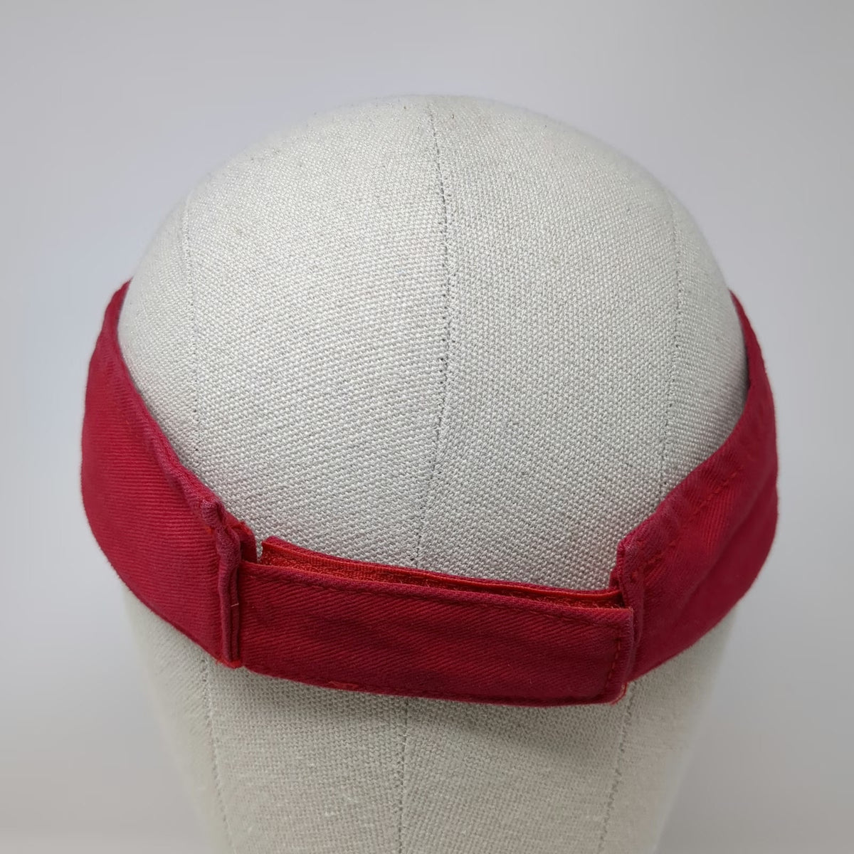 KNP Visor Red One Size Maine Nubble Light Lighthouse Embroidered Cotton Hat