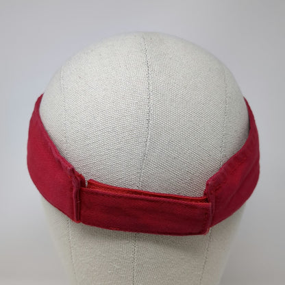 KNP Visor Red One Size Maine Nubble Light Lighthouse Embroidered Cotton Hat