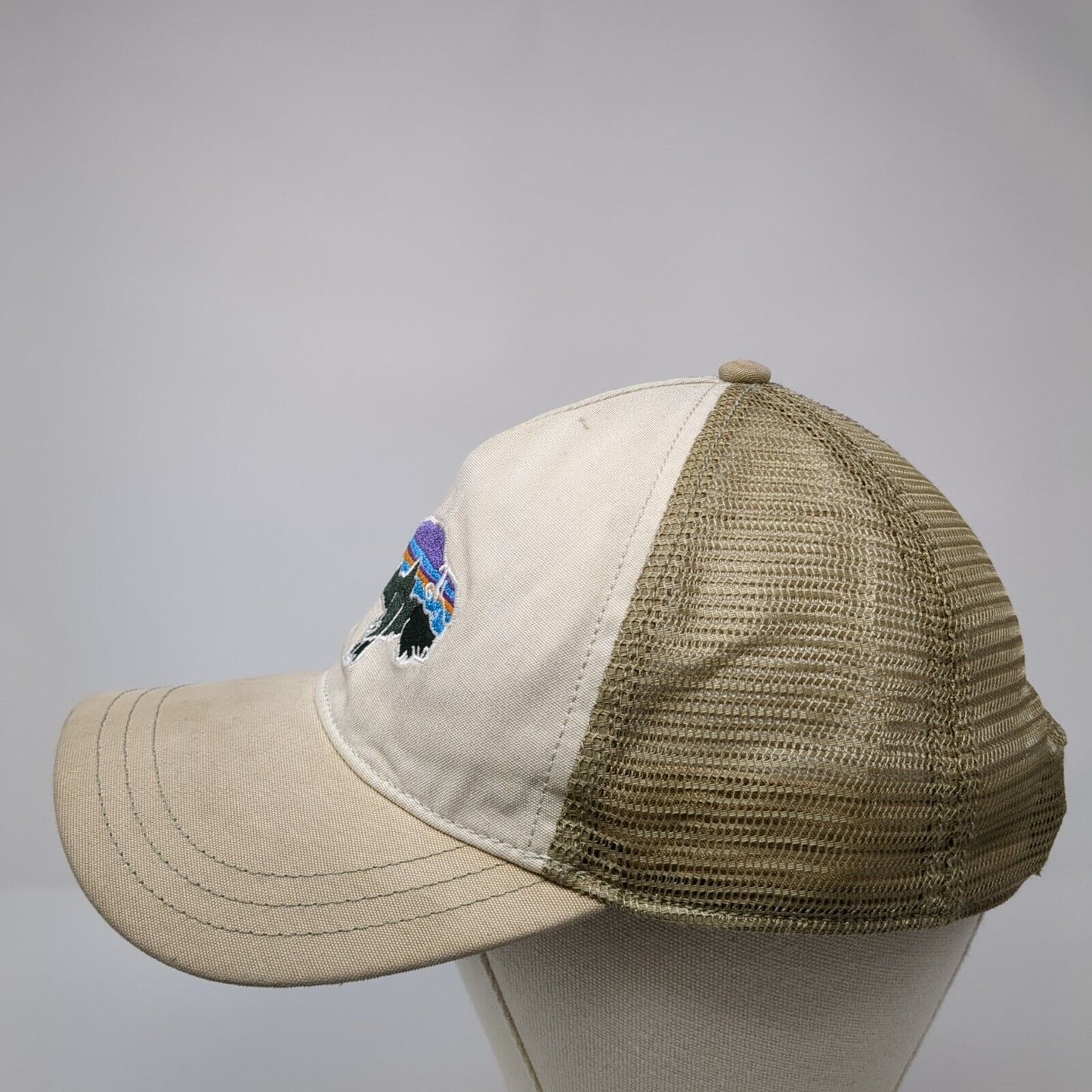 Patagonia Bison Snapback Mesh Back Trucker Hat Tan One Size Adjustable