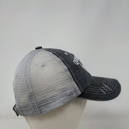 Quarantined Hair Don't Care Strapback Trucker Hat Gray OS Distressed Katydid