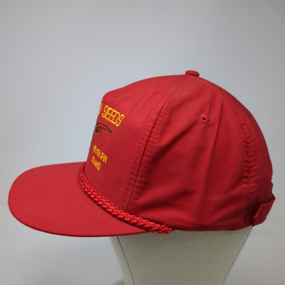 Head To Toe 5 Panel Red One Size Western Seeds Longhorn Rope Brim Utah Idaho Hat