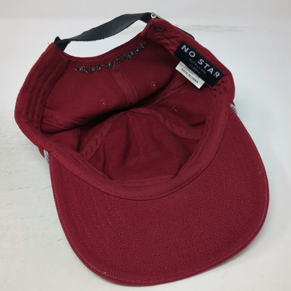 No Star Supply Co 5 Panel Red Hat One Size Rope Strapback Geometric Logo Cotton