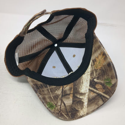 Brown Baseball Cap One Size Camo Platt Embroidered Mesh Strapback Hat Adjustable
