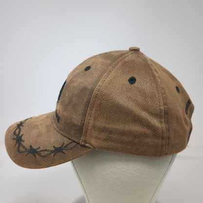 John Deere Baseball Cap Brown One Size Barbed Wire Country Logo Shield Deer Hat