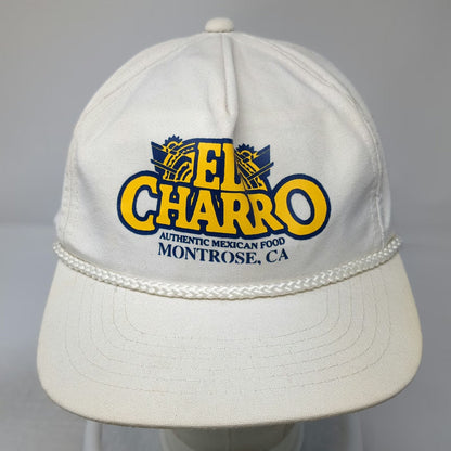 Headwear II 5 Panel White Hat OSFM Snapback El Charro Mexican Food Rope Green