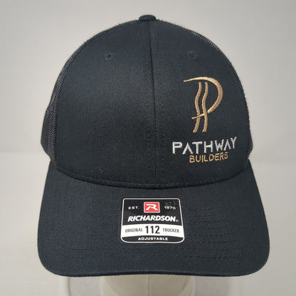 Pathway Builders Snapback Trucker Hat Black One Size Mesh Back Outdoor