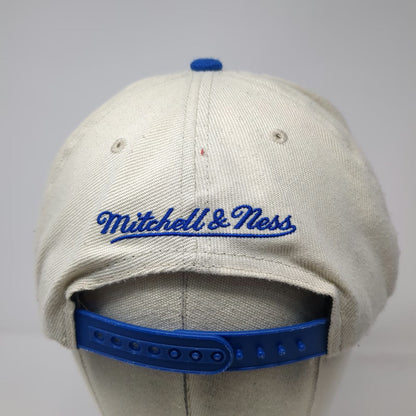 Golden State Warriors NBA Mitchell & Ness Snapback Hat White Blue One Size Flat