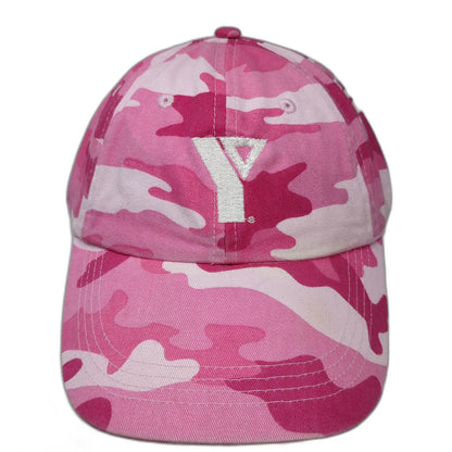 Anvil Baseball Cap Pink Camo One Size Embroidered YMCA Hat Adjustable Strapback