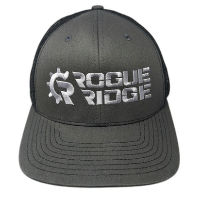 Richardson Trucker Hat Gray One Size Rogue Ridge Logo Mesh Back Snapback Cap