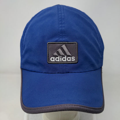 Adidas Strapback Hat Blue One Size Adjustable Embroidered Logo 6 Panel