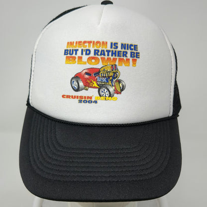 L.I.D. Trucker Hat Black White One Size Cruisin Reno 2004 Hot Rod Funny Slogan
