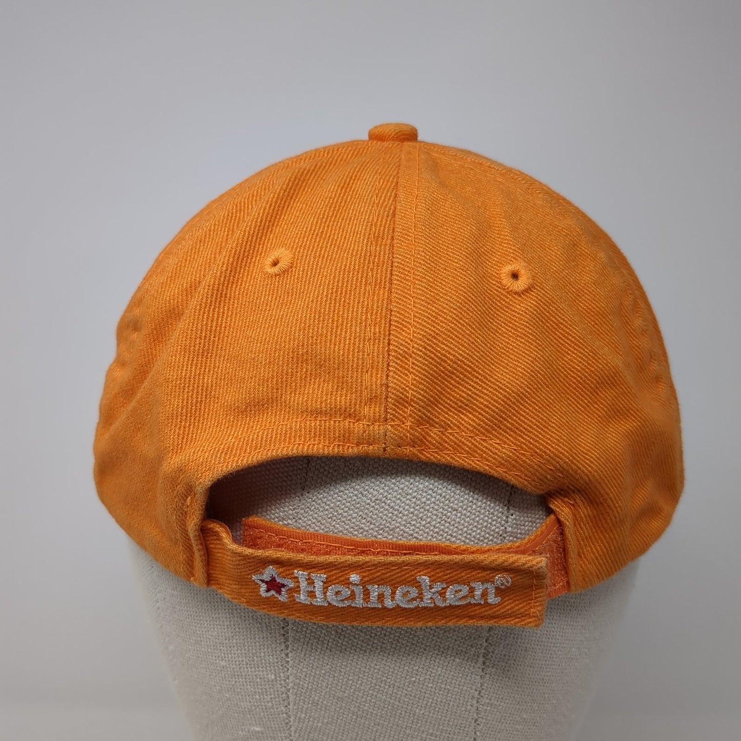 Heineken Strapback Baseball Cap Orange One Size Adjustable Embroidered 6 Panel