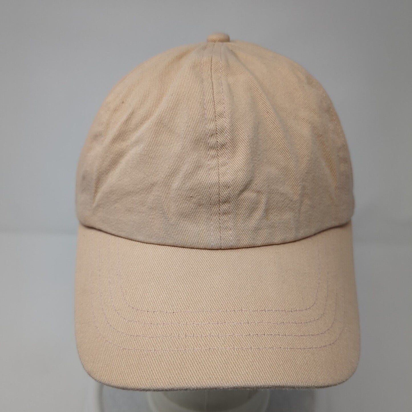 Ponyflo Ponyback Strapback Hat Tan One Size Adjustable Breathable Blank Cotton