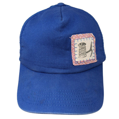 BIG X Snapback Trucker Hat Blue One Size Adjustable Patch Mesh Back 6 Panel