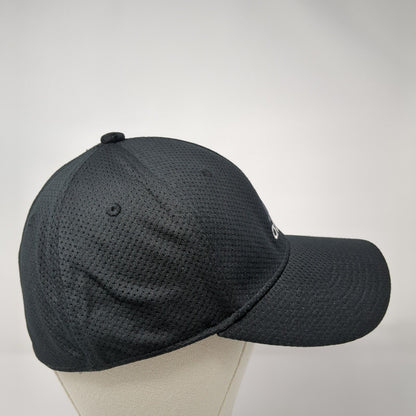 Adidas 3 Stripes Fitted Hat Black One Size Climalite Embroidered Solid