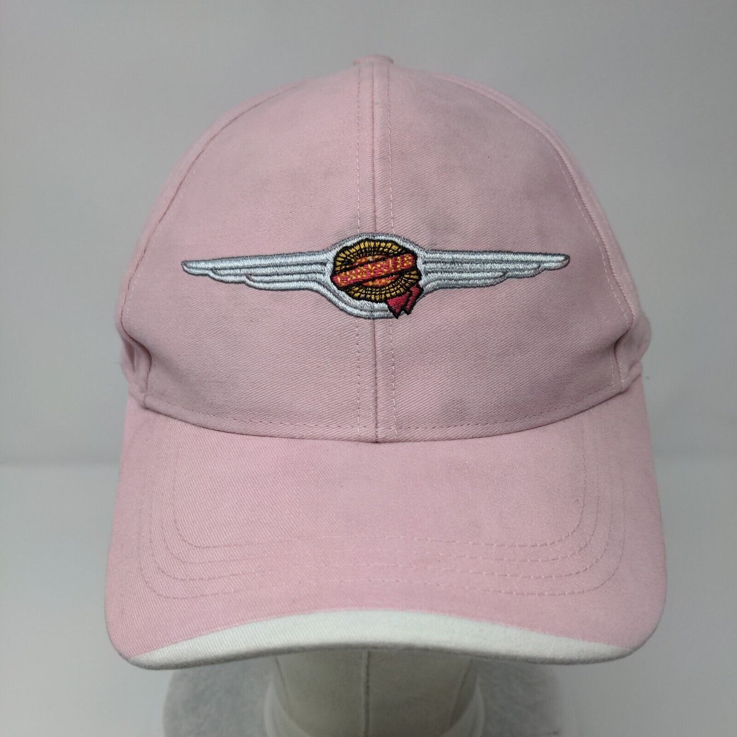Chrysler Strapback Hat Pink OSFA Adjustable Embroidered Vent Holes
