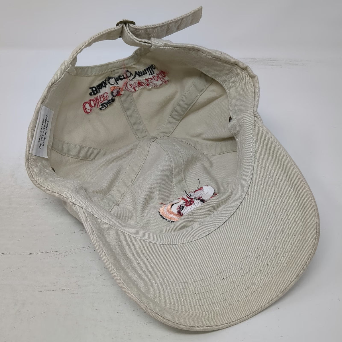 Baseball Cap Beige One Size Diet Coke Black Cherry Vanilla Hat Cotton Slideback