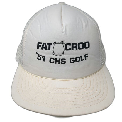 Sportcap Trucker Hat White One Size Mesh Golf Fat Croo 51 CHS Snapback Foam Logo