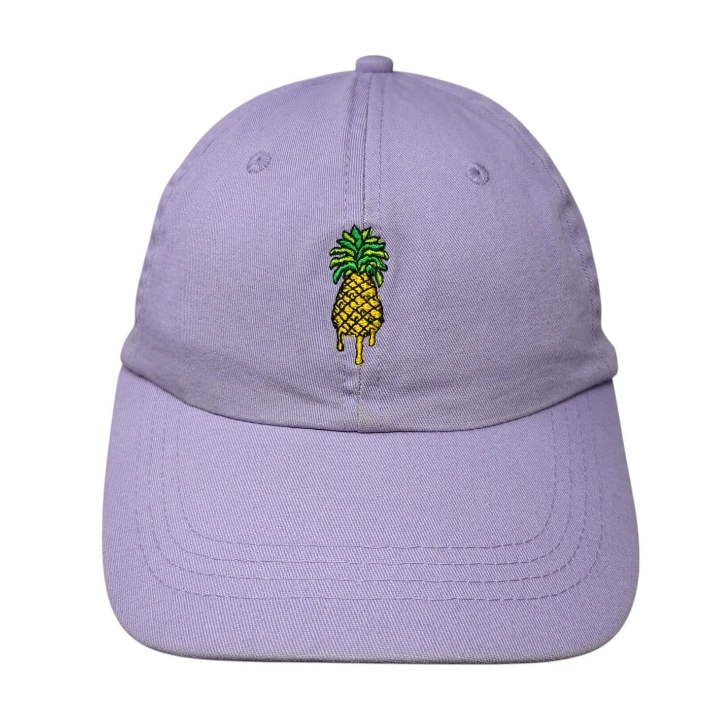 Pineapple Slideback Hat Purple One Size Adjustable Embroidered Cotton-On