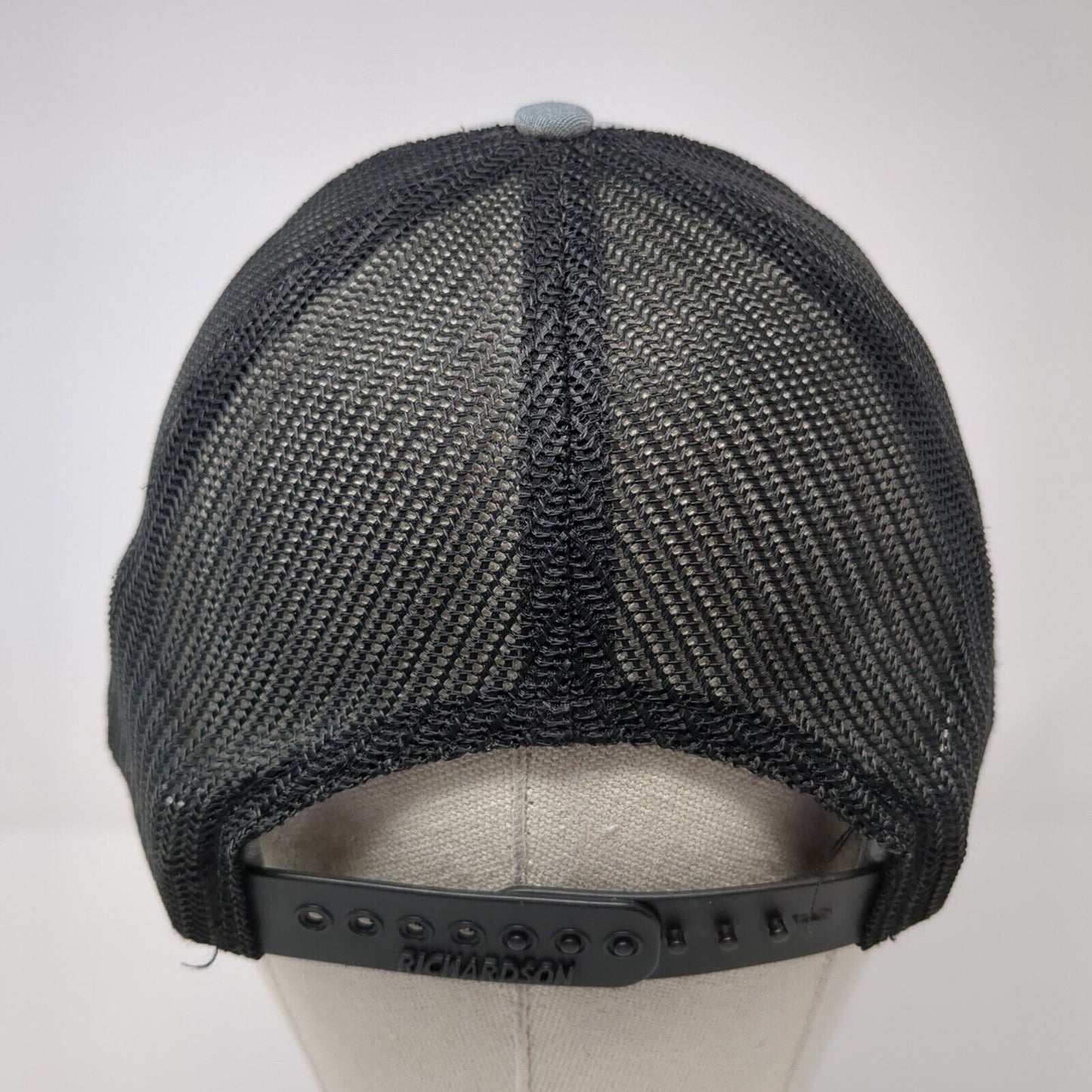 Honey Hole Outdoors Patch Snapback Trucker Hat Gray One Size Mesh Back