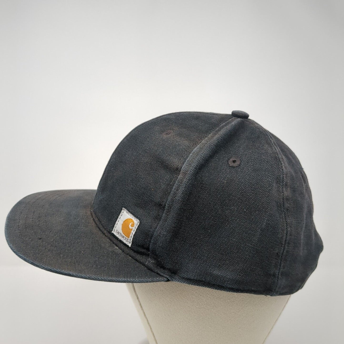 Carhartt Snapback Hat Black One Size Adjustable Embroidered Logo 6 Panel