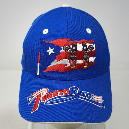 SJ Inc Blue Baseball Cap One Size Puerto Rico Flag Roosters Drum Embroidered Hat