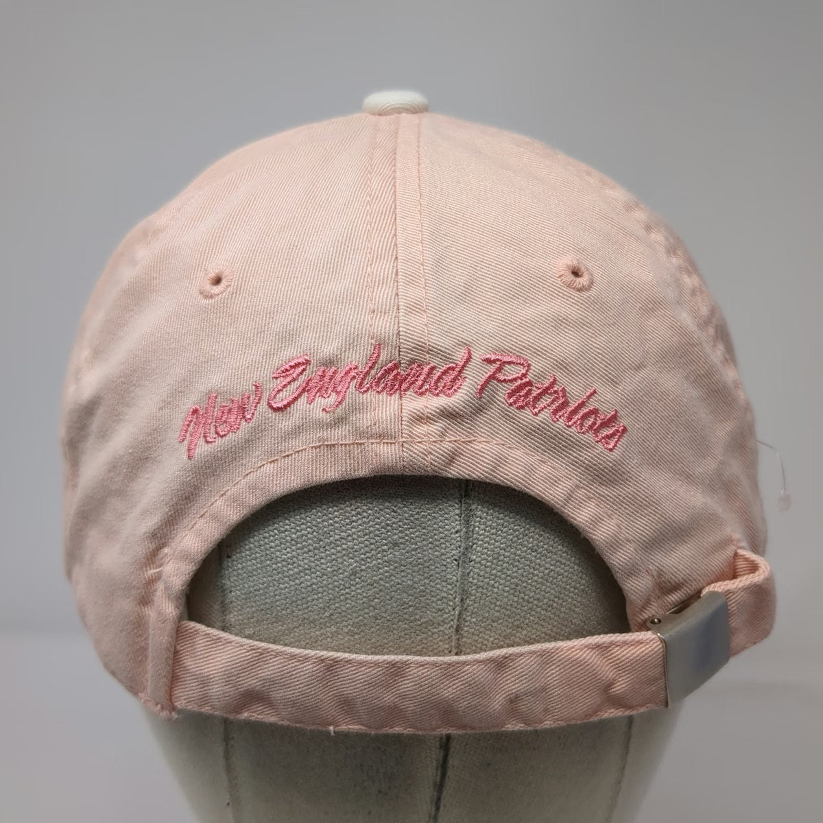 New England Patriots NFL Pink One Size Cap Embroidered Script Back Strapback Hat