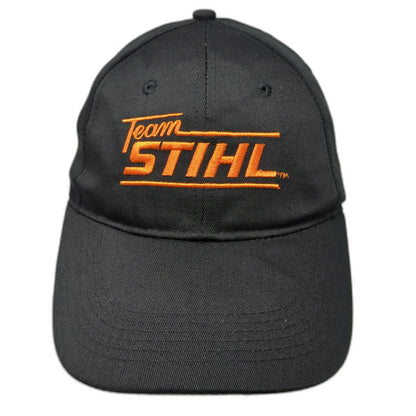 Stihl Snapback Black Orange One Size 6 Panel Embroidered Team Logo Hat Workwear
