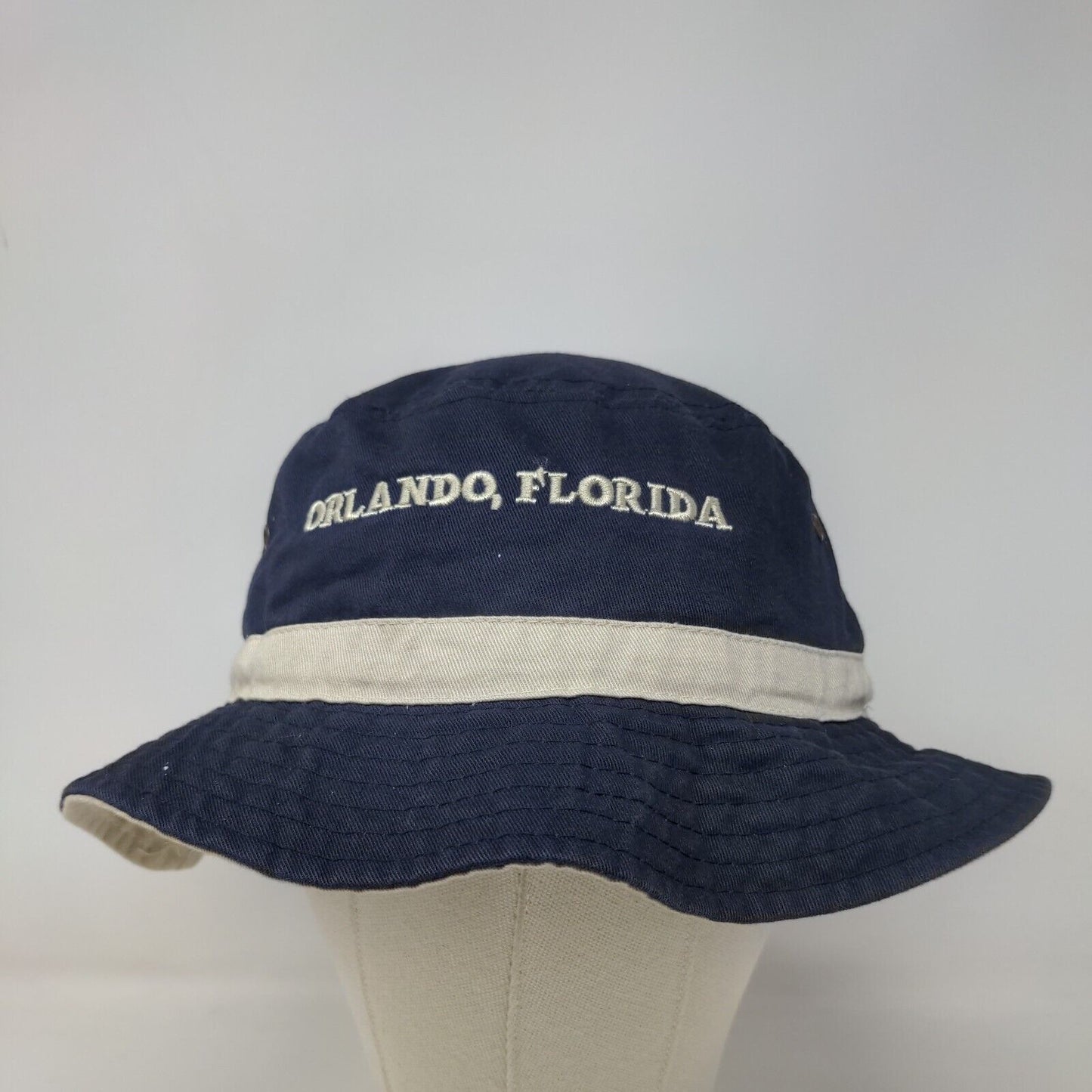 Orlando Florida Bucket Hat Blue Adult Embroidered Vent Holes Outdoor