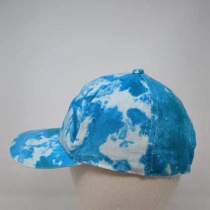 Unbranded Strapback Hat Blue One Size Adjustable Tie Dye Blank 6 Panel