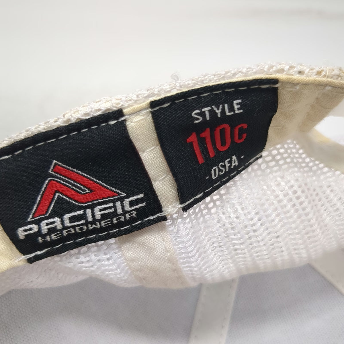 Pacific Headwear Trucker Hat Gray White OSFM Fishers Technology Mesh Snapback