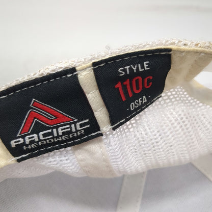 Pacific Headwear Trucker Hat Gray White OSFM Fishers Technology Mesh Snapback