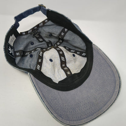 Adidas Trefoil Slideback Hat Blue One Size Adjustable Embroidered Denim