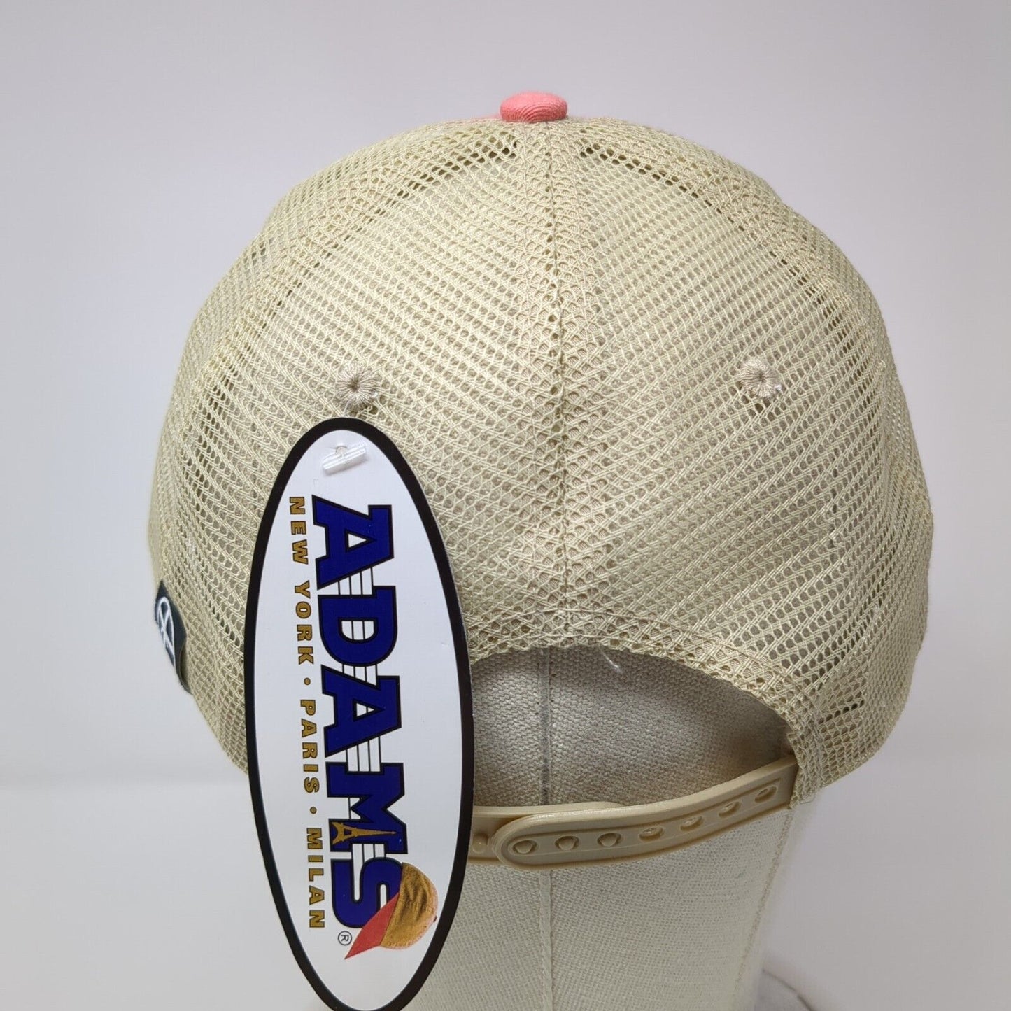 Crucifix Snapback Trucker Hat Pink OS Adjustable Mesh Back Distressed W/Tags