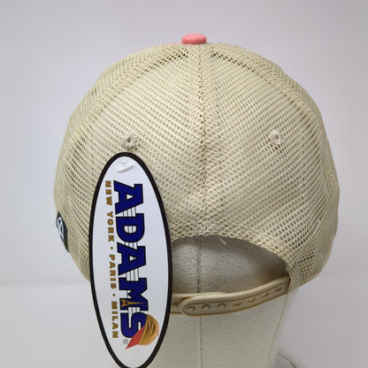 Crucifix Snapback Trucker Hat Pink OS Adjustable Mesh Back Distressed W/Tags