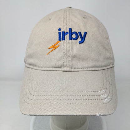 Irby Strapback Hat Tan One Size Adjustable Embroidered 6 Panel Vent Holes
