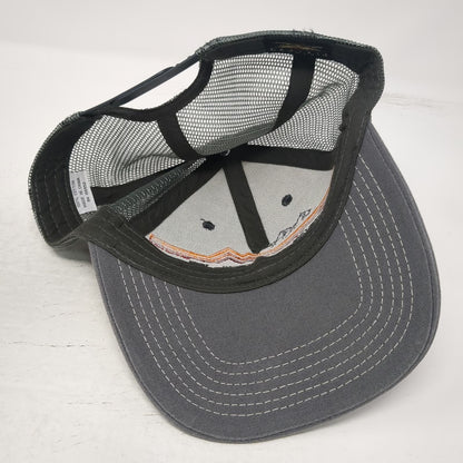 Mountain Trucker Hat Gray One Size Seattle Washington Retro Stripe Mesh Snapback