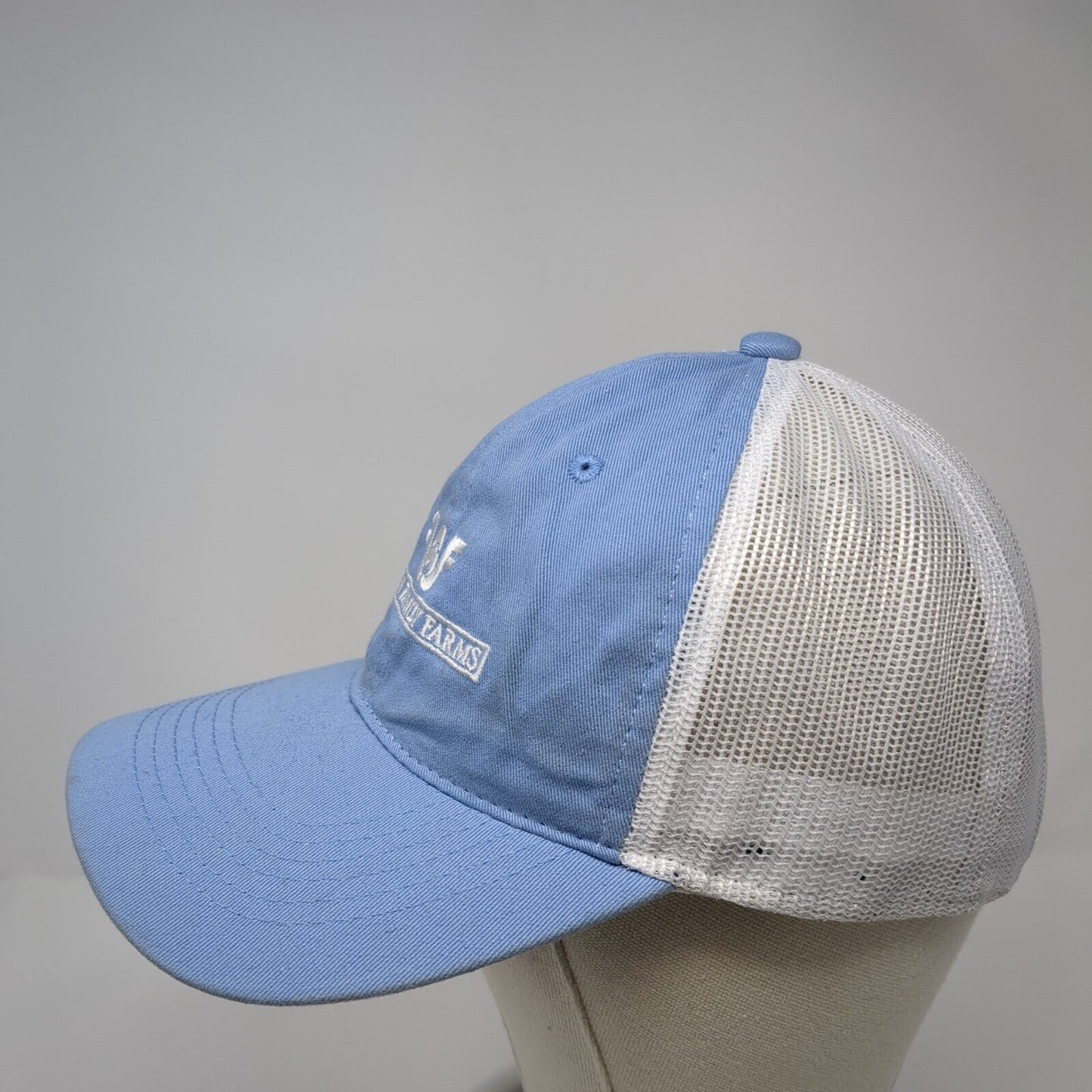 Wildy Family Farms Strapback Trucker Hat Blue OS Adjustable Mesh Outdoor Cap