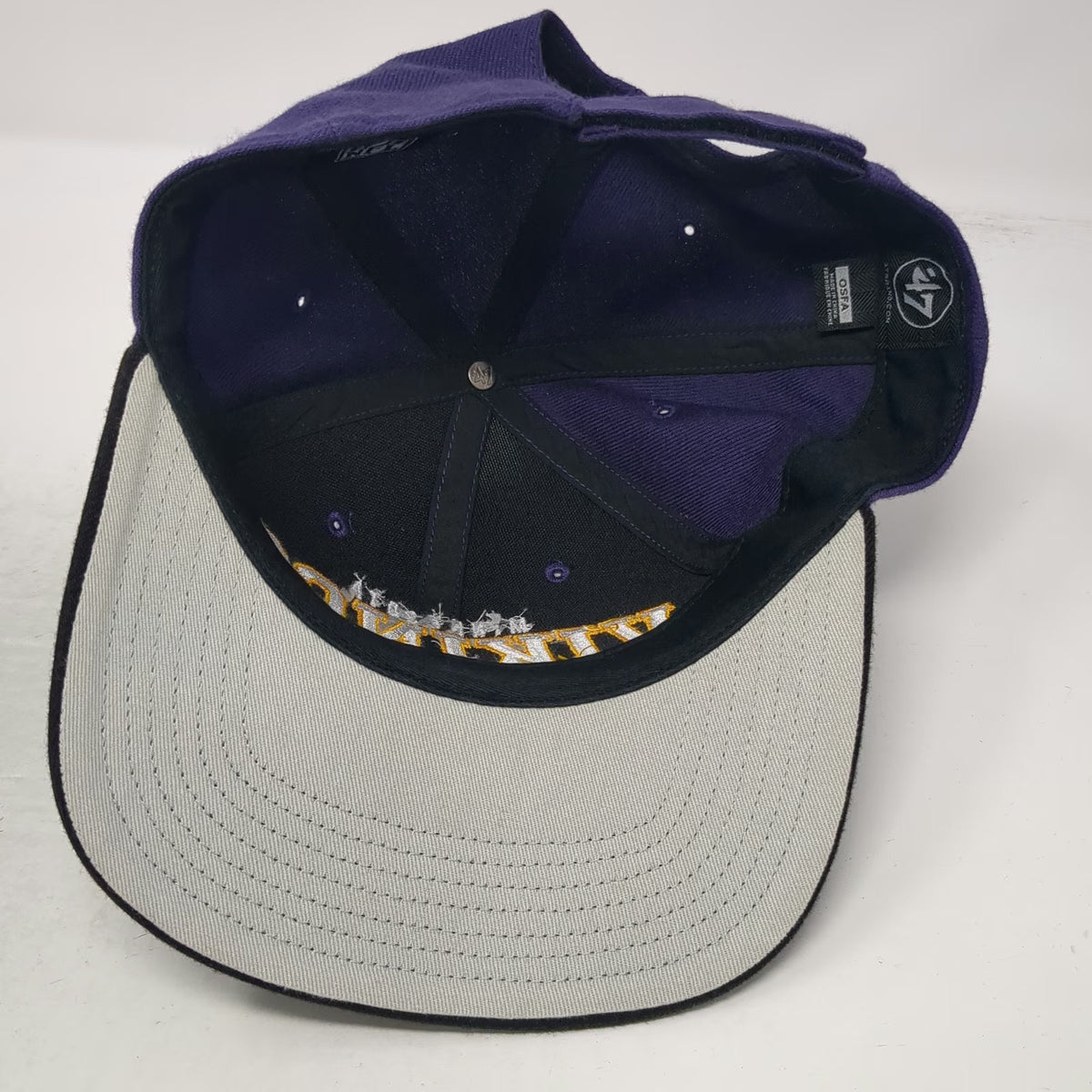 '47 Brand NFL Minnesota Vikings Purple Black One Size Hat Strapback Flat Brim