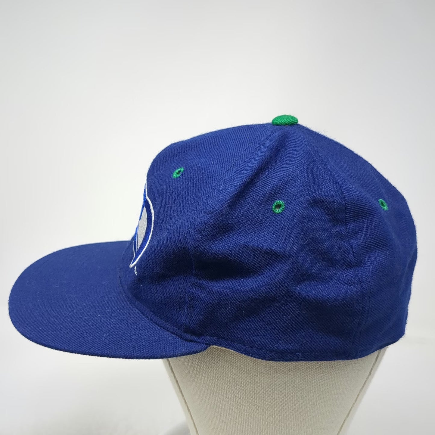 New Era Cap Blue Fitted Green Underbrim NFL Seahawks Logo Hat Vintage Pro Model