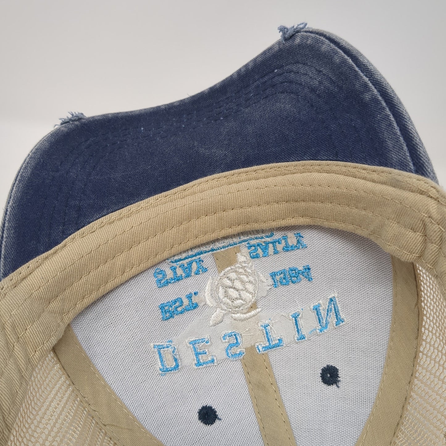 Destin Florida Stay Salty Snapback Trucker Hat Blue One Size Mesh Back