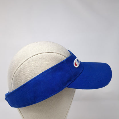 Champion Strapback Sun Visor Hat Blue One Size Adjustable Embroidered Breathable