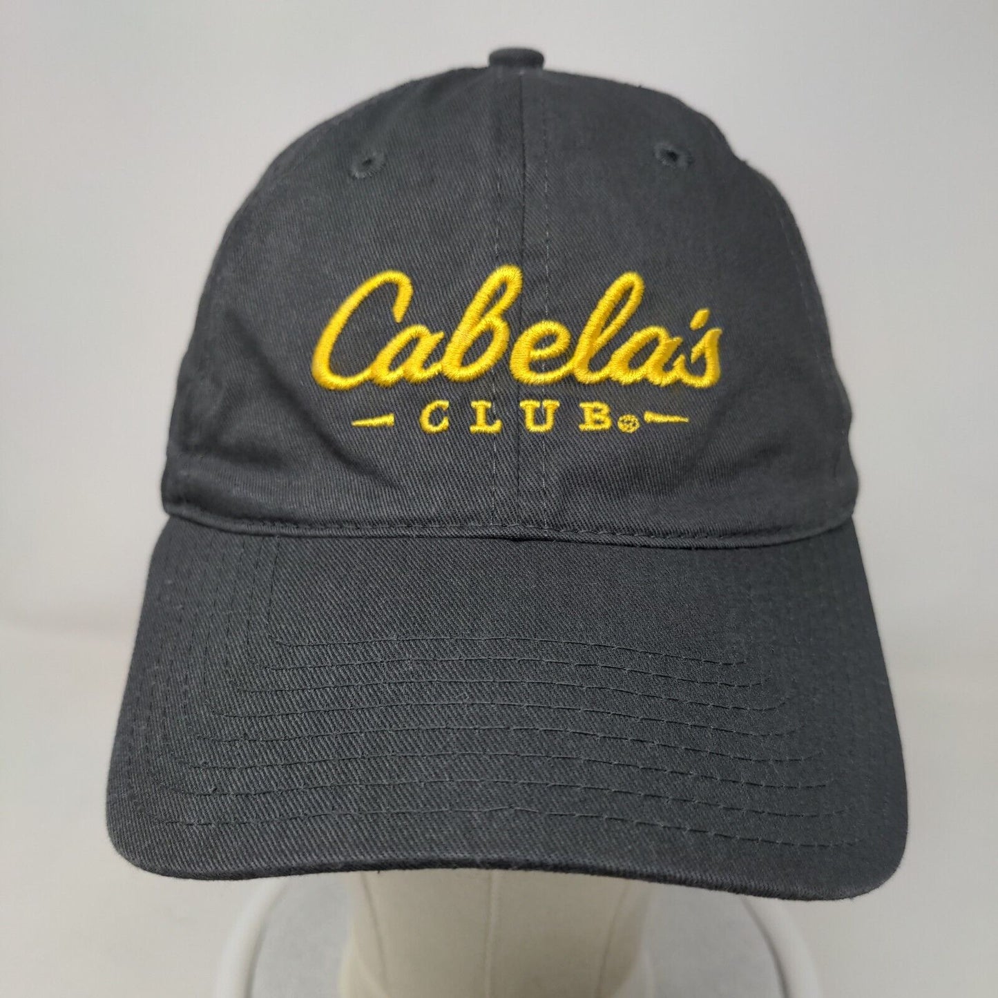 Cabela's Club Slideback Hat Gray OSFM Embroidered Adjustable Vented Holes