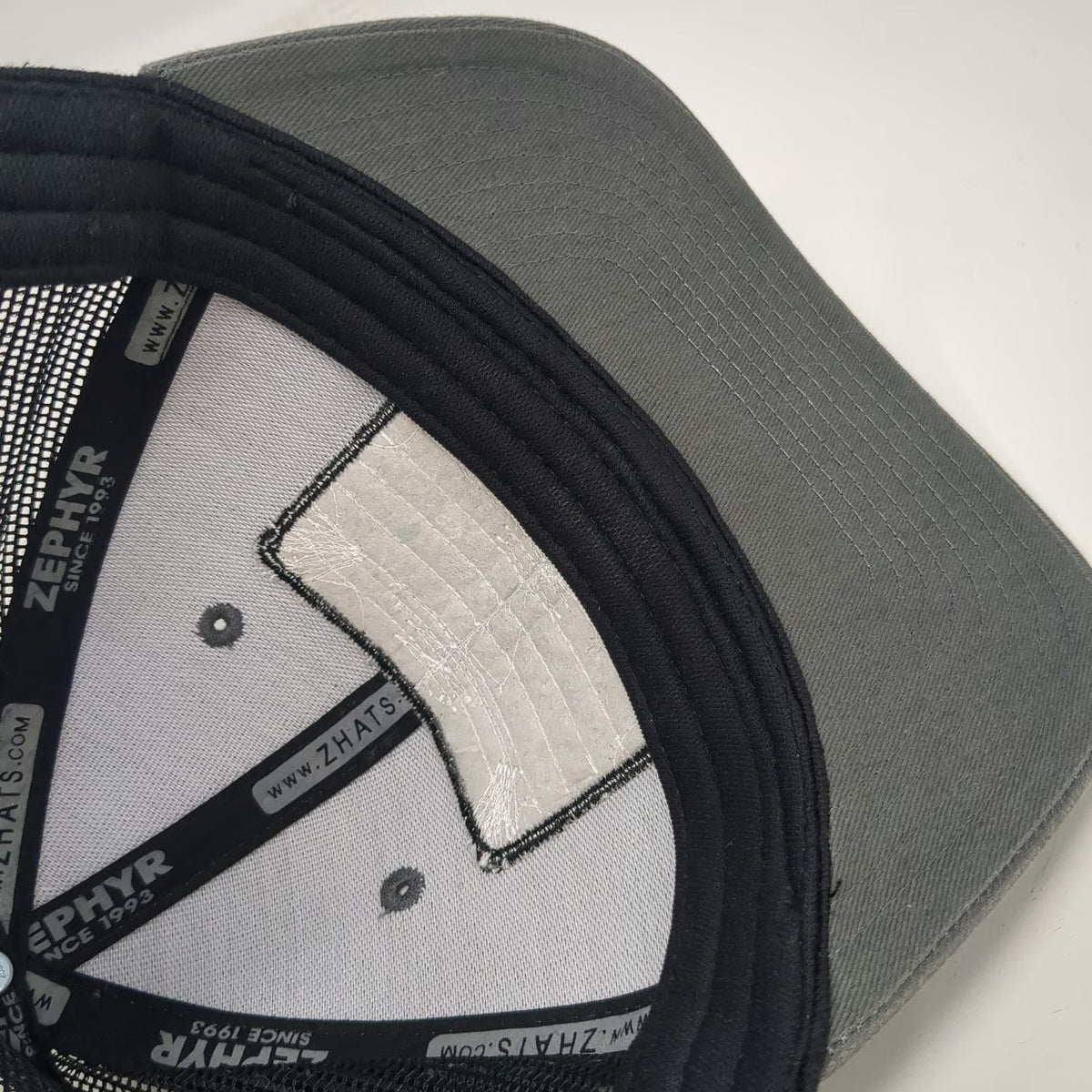 Zephyr Trucker Hat Gray One Size Mount Rainier National Park Patch Mesh Snapback