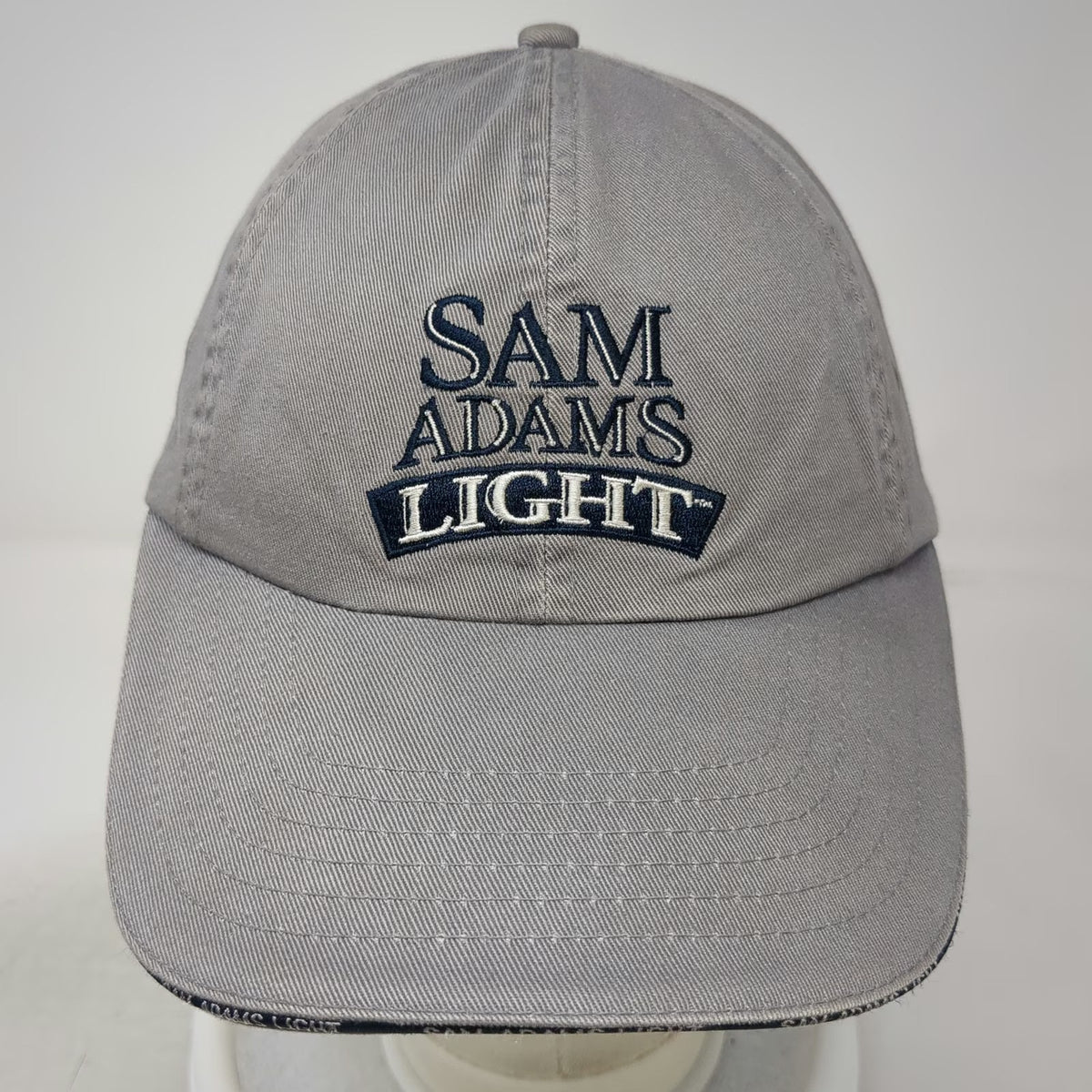 Sam Adams Light Baseball Cap Gray One Size Embroidered Logo Slideback Beer Hat