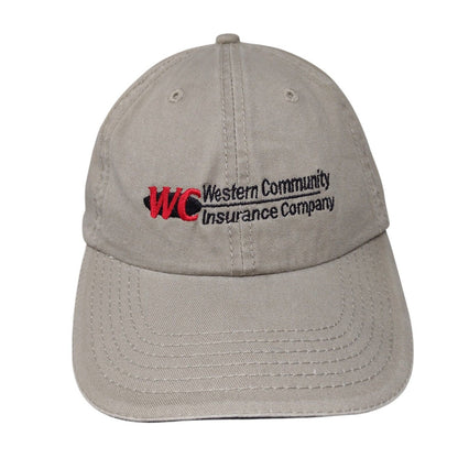 Western Community Strapback Hat Tan OS Adjustable Embroidered Port & Company