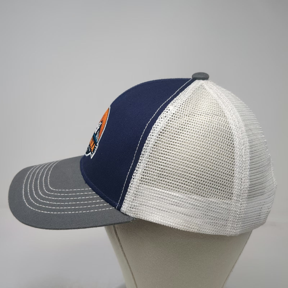 Continental Divide Blue Gray White Montana 1889 Trucker Hat One Size Snapback